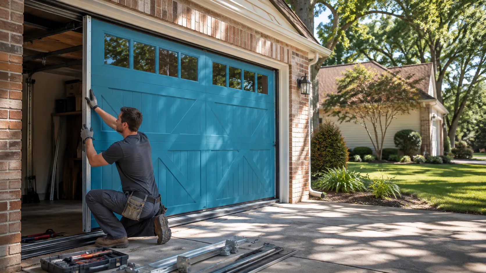 Garage door repair built around this housing stock